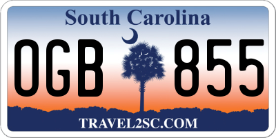 SC license plate OGB855