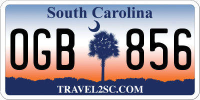SC license plate OGB856