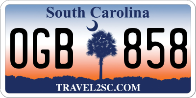 SC license plate OGB858