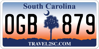 SC license plate OGB879