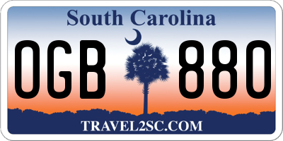 SC license plate OGB880