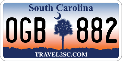 SC license plate OGB882