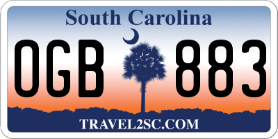 SC license plate OGB883