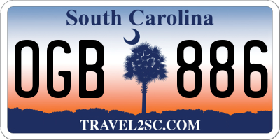 SC license plate OGB886