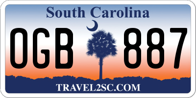 SC license plate OGB887