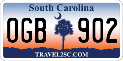 SC license plate OGB902