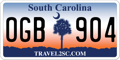 SC license plate OGB904