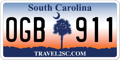 SC license plate OGB911
