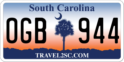 SC license plate OGB944