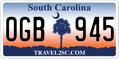 SC license plate OGB945