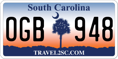 SC license plate OGB948