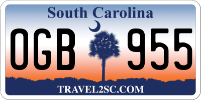 SC license plate OGB955