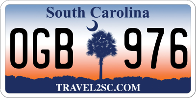 SC license plate OGB976