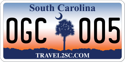 SC license plate OGC005