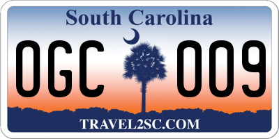 SC license plate OGC009