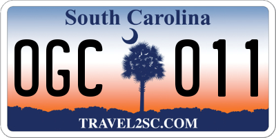 SC license plate OGC011