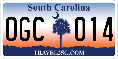 SC license plate OGC014