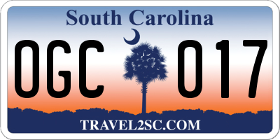 SC license plate OGC017