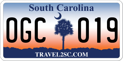 SC license plate OGC019