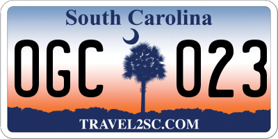 SC license plate OGC023