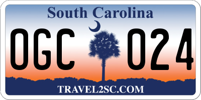 SC license plate OGC024