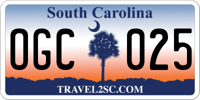 SC license plate OGC025