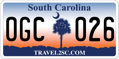 SC license plate OGC026