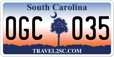 SC license plate OGC035