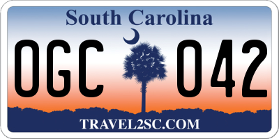 SC license plate OGC042