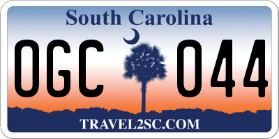SC license plate OGC044