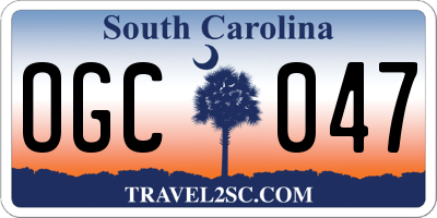 SC license plate OGC047
