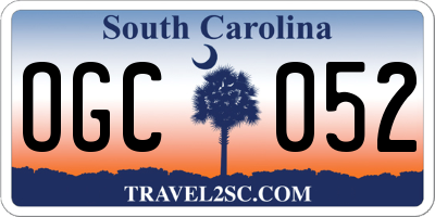 SC license plate OGC052