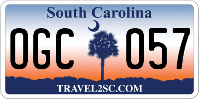 SC license plate OGC057