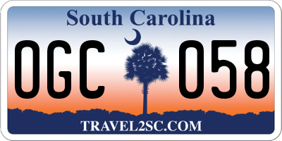 SC license plate OGC058