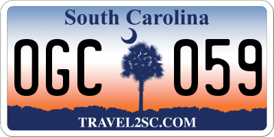 SC license plate OGC059