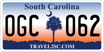 SC license plate OGC062