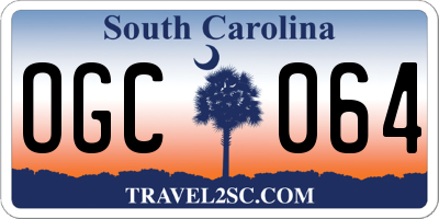 SC license plate OGC064