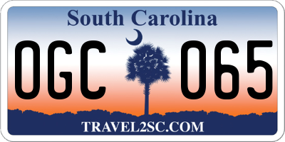 SC license plate OGC065