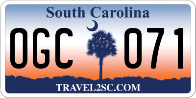 SC license plate OGC071