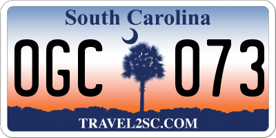 SC license plate OGC073