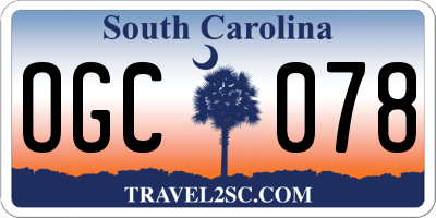 SC license plate OGC078