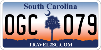 SC license plate OGC079