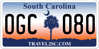 SC license plate OGC080
