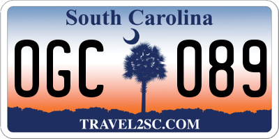SC license plate OGC089