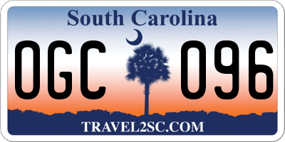 SC license plate OGC096