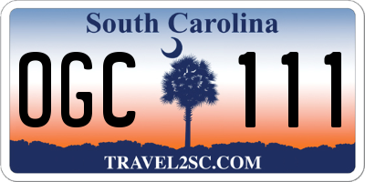 SC license plate OGC111