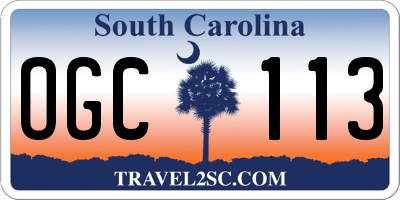 SC license plate OGC113