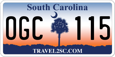 SC license plate OGC115