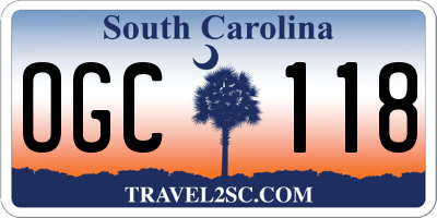 SC license plate OGC118