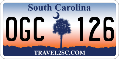 SC license plate OGC126